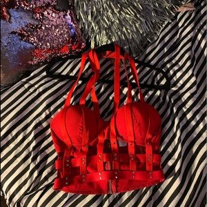 Women’s Crop Red Bra-let (studded)